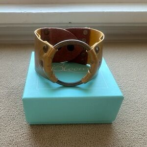 JBloom Brown and Gold Leather Bracelet